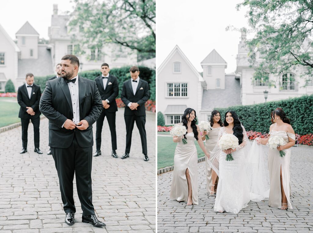 Elegant white and gold wedding details at Park Château Estate