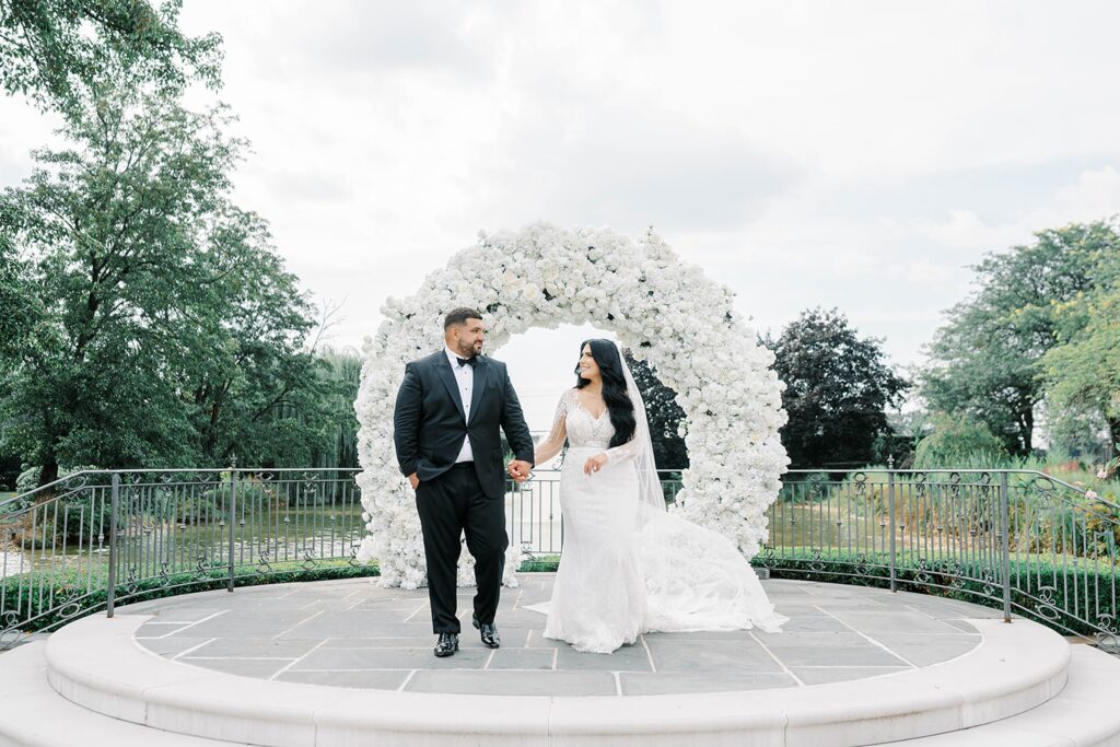 Elegant white and gold wedding details at Park Château Estate
