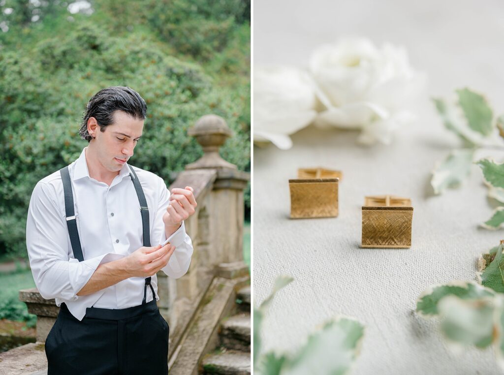 Groom Getting Ready at Parque Ridley Creek Estate