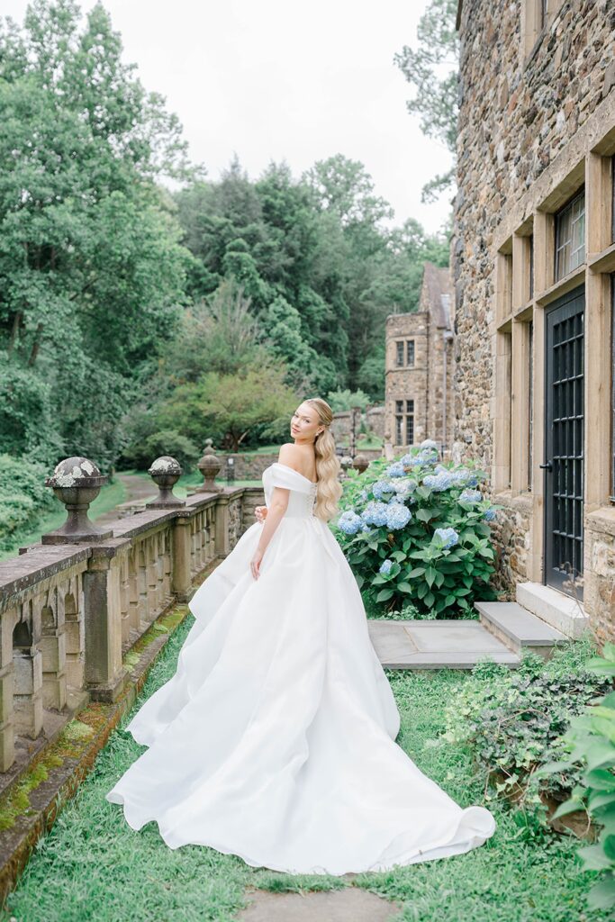 Fine art portraits in vintage blue and cream tones.