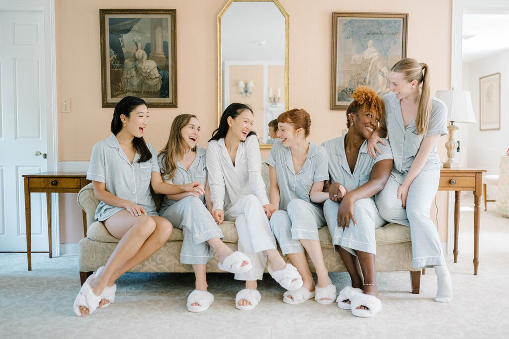 Bride with Bridesmaids at Appleford Estate Villanova PA