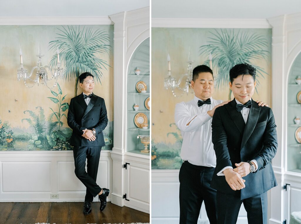 Groom Getting Ready at Appleford Estate 