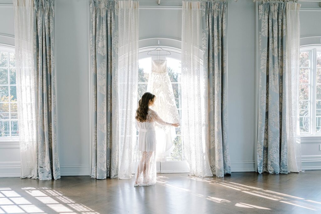 Bride getting ready for a black-tie Park Chateau Estate wedding