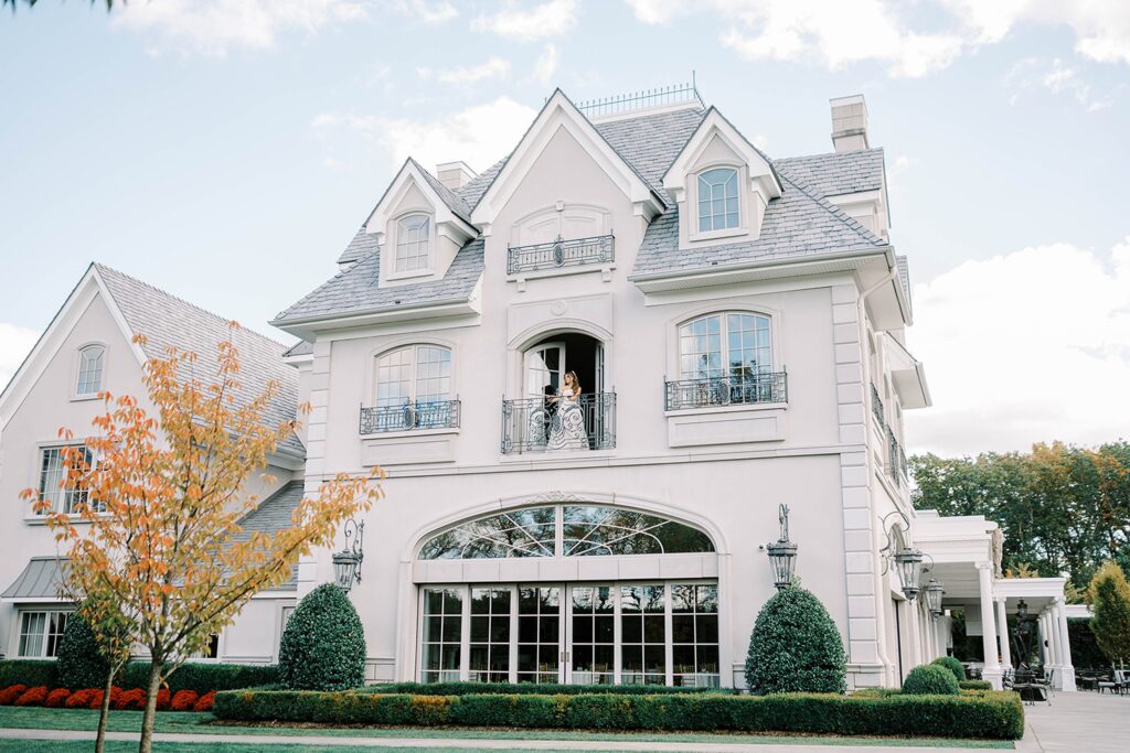 Bride preparing for a romantic fall Park Chateau Estate wedding