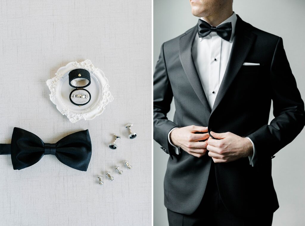 Groom portraits before a classic Park Chateau Estate wedding