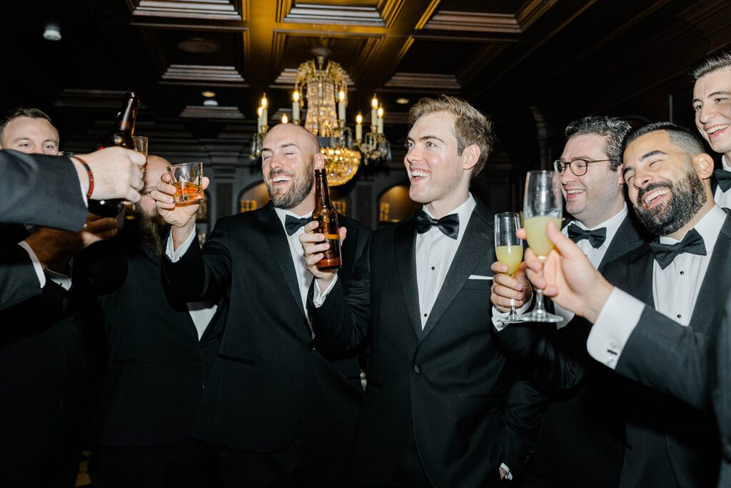Groom portraits before a classic Park Chateau Estate wedding