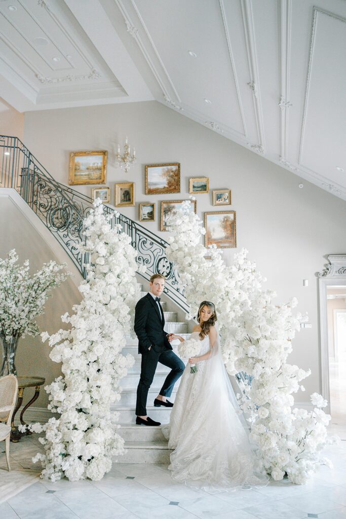 Elegant wedding portraits at Park Chateau Estate in New Jersey