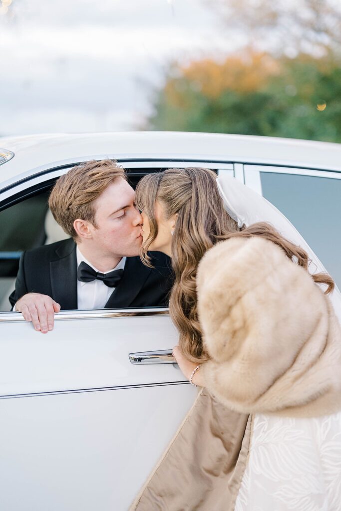 Classic Car Wedding Portraits at the park chateau