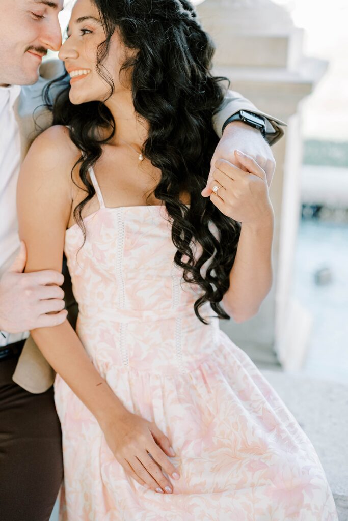 Fall Engagement Photos holding Hands at Longwood gardens 