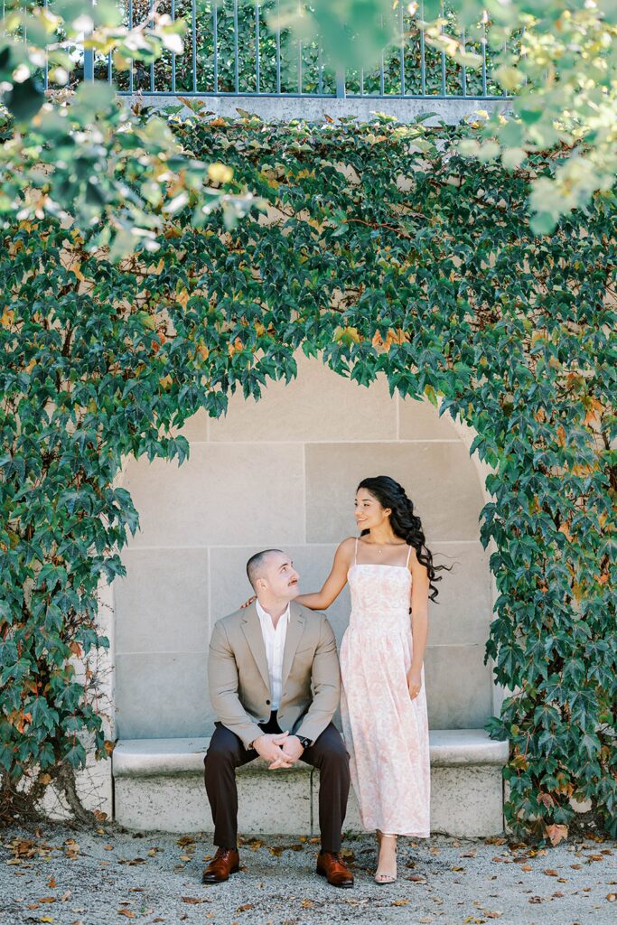 fall engagement photos at Longwood gardens 
