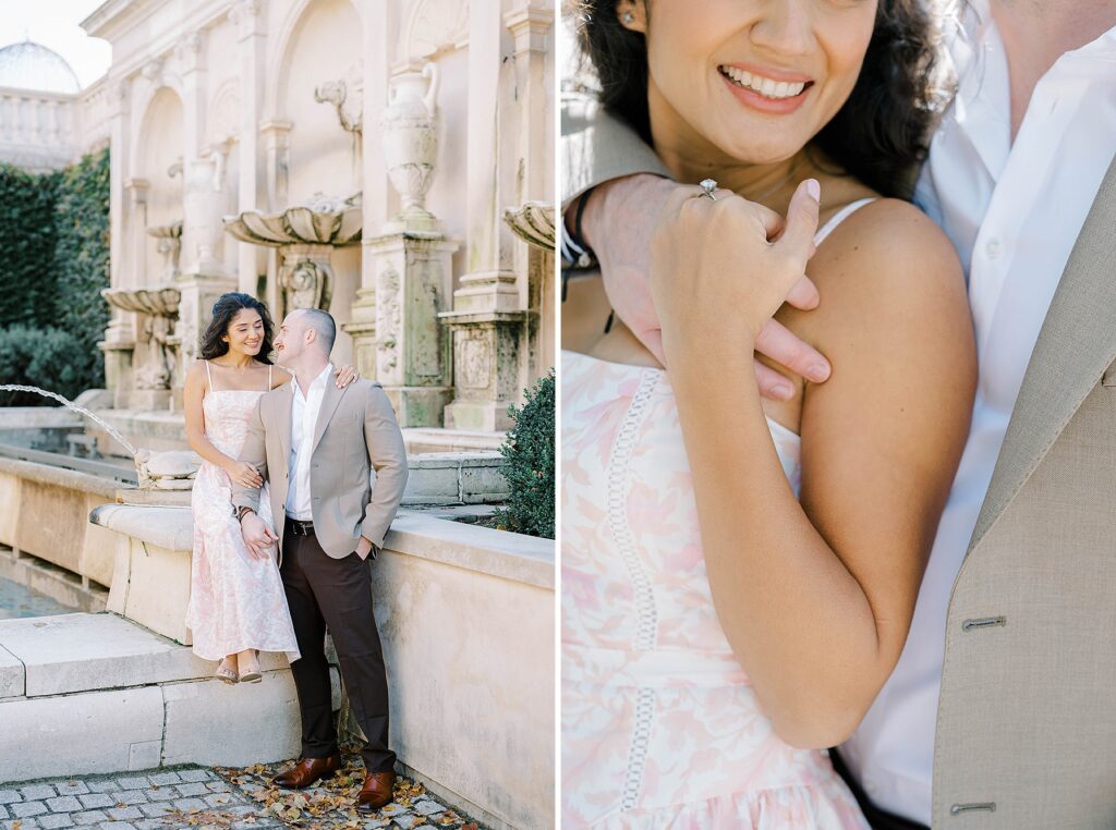a warm embrace during a philadelphia engagement session 
