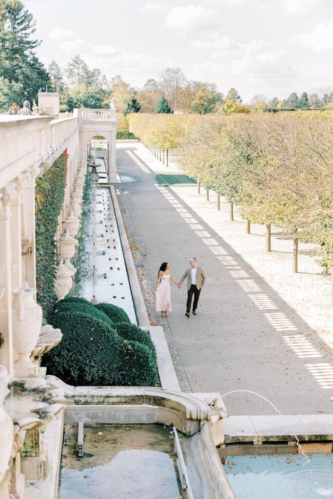 Walking alongside the Italian garden at Longwood Gardens 