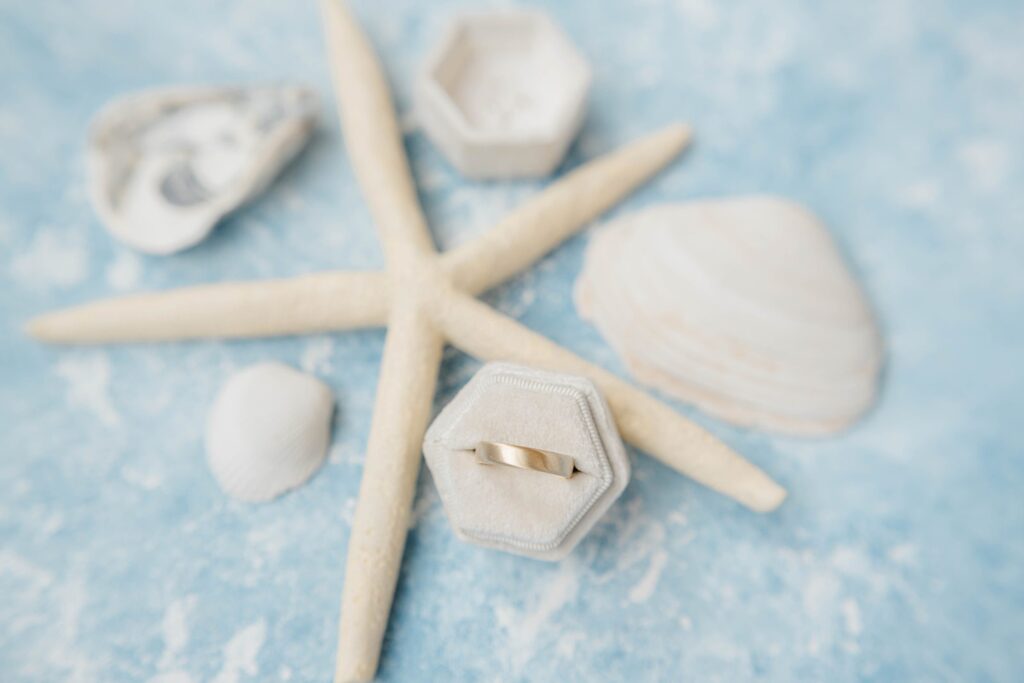 Wedding invitation suite with coral and pink details for Bonnet Island Estate wedding