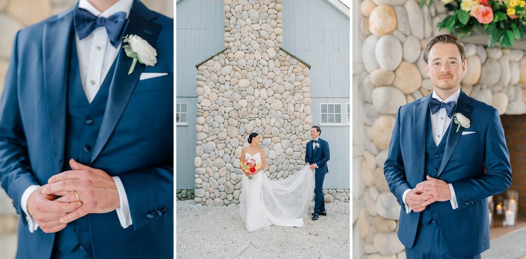 Bride and groom intimate moment at coastal New Jersey wedding venue