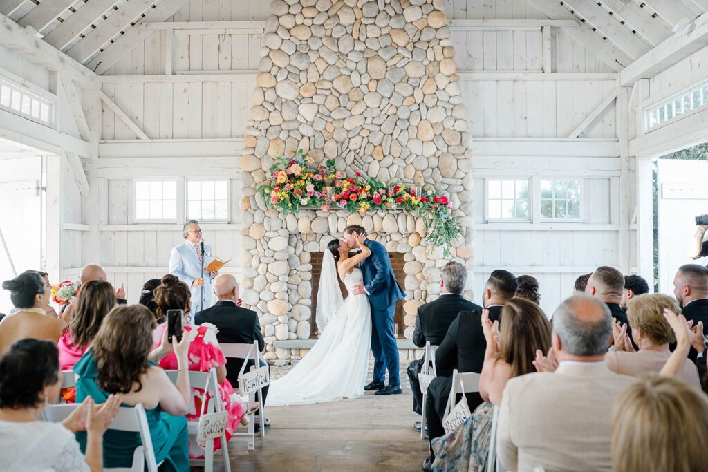 Wedding ceremony in Boathouse Chapel at Long Beach Island venue