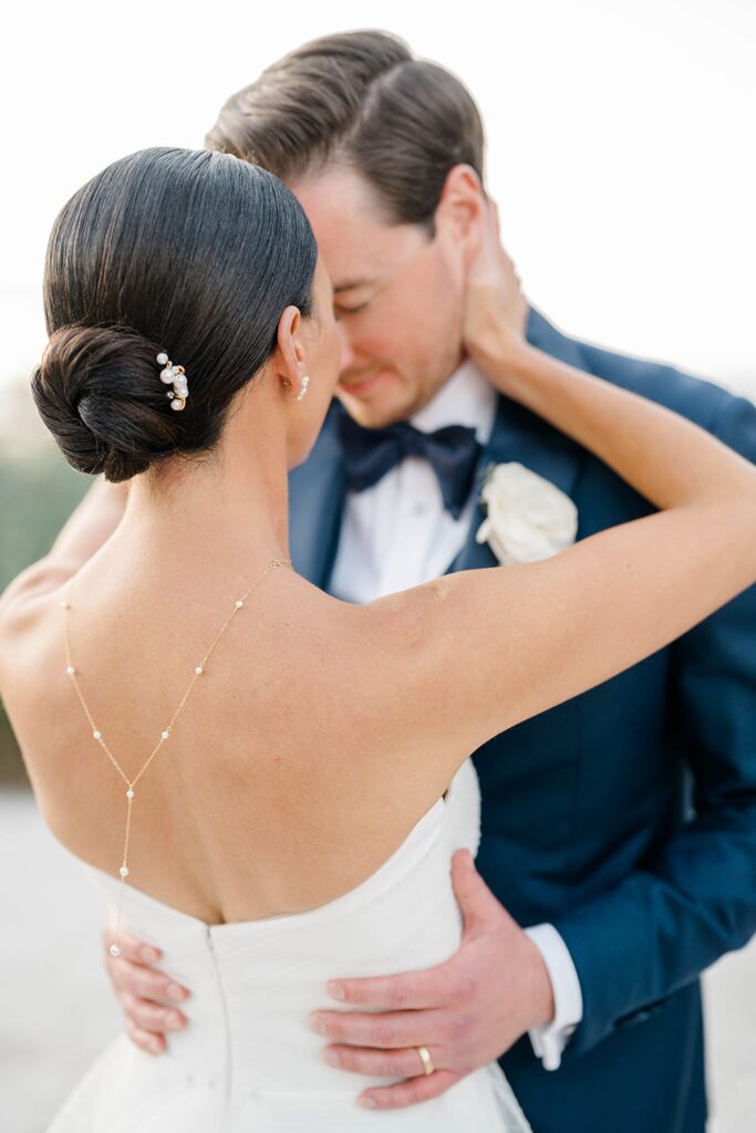 Golden hour couple portraits at Long Beach Island waterfront venue