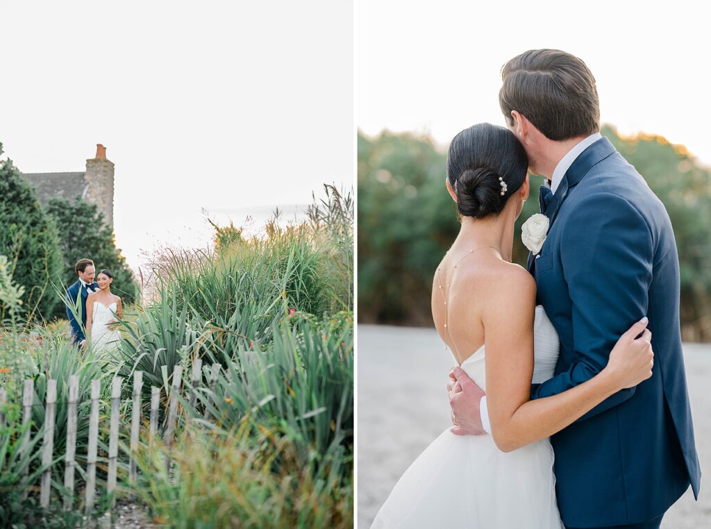 Golden hour couple portraits at Long Beach Island waterfront venue