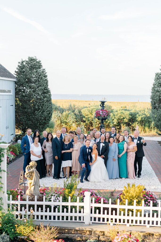 Extended family group portrait at Long Beach Island wedding venue