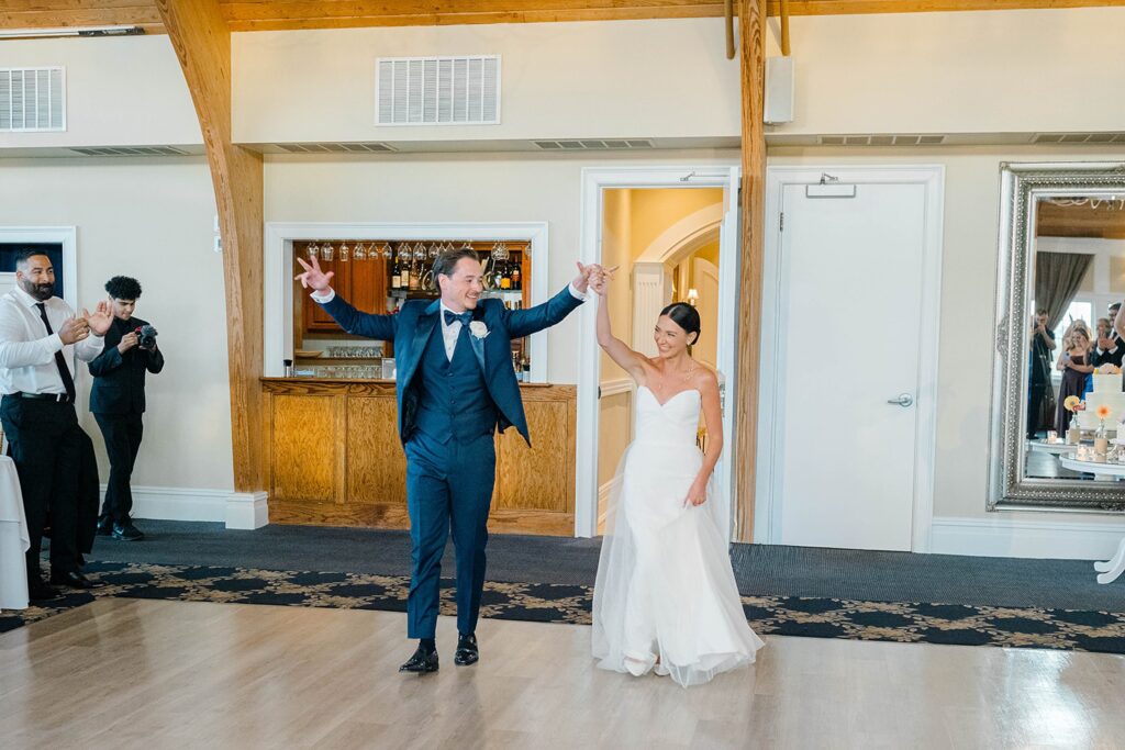 Grand entrance of bride and groom at Long Beach Island wedding reception