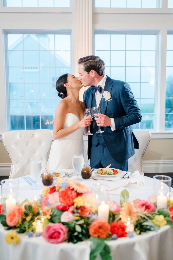 Bride and groom dancing at Long Beach Island coastal venue reception