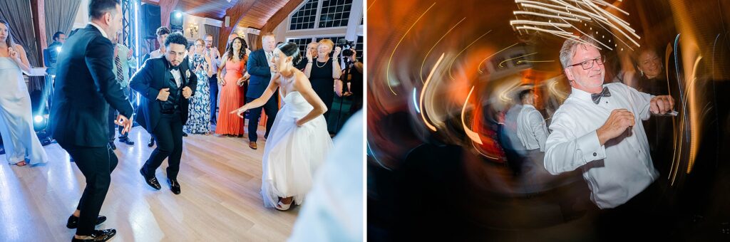 Guests celebrating on dance floor at Bonnet Island Estate wedding