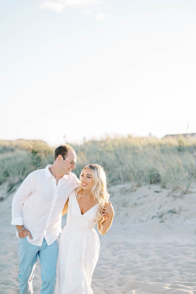 Spring Lake engagement session couple on wooden bridge at Divine Park New Jersey