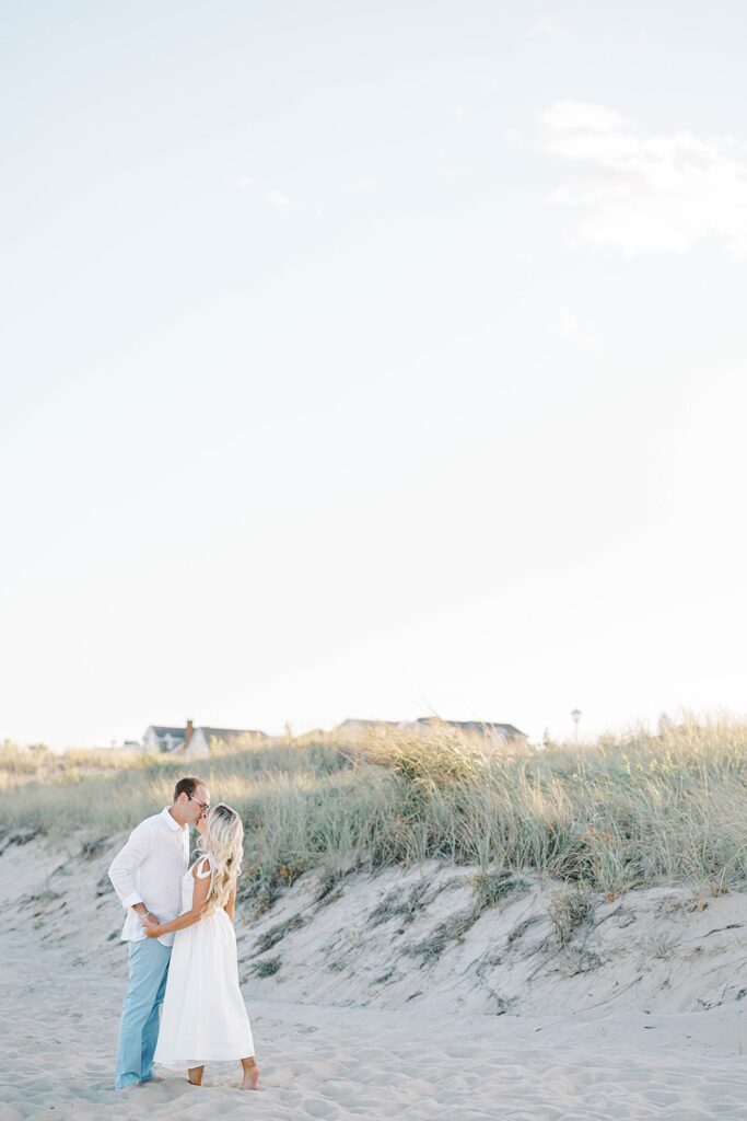 Spring Lake engagement session NJ beach couple romantic moment at sunset