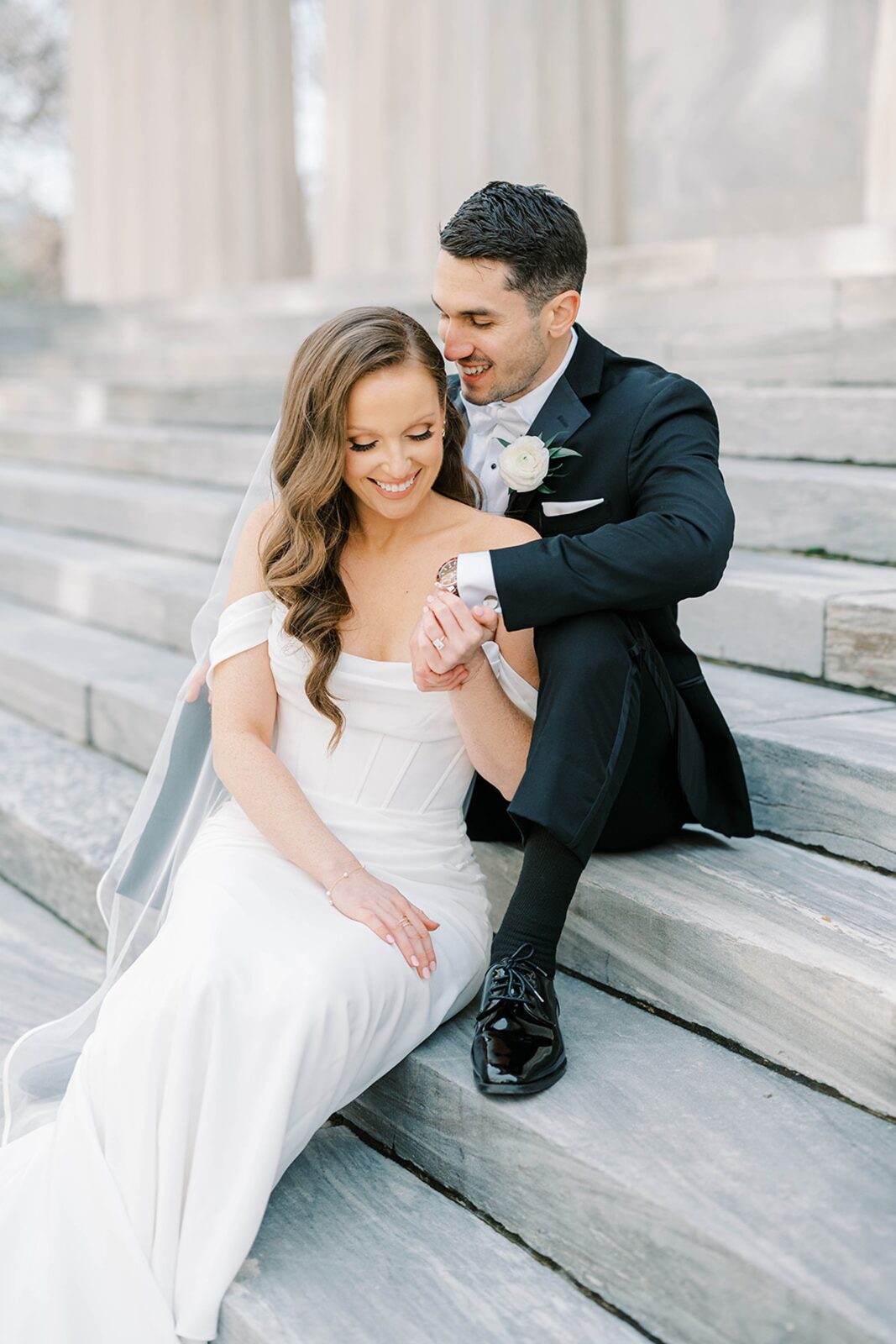 A Philadelphia Wedding at the Cescaphe Ballroom Bride and Groom Portraits