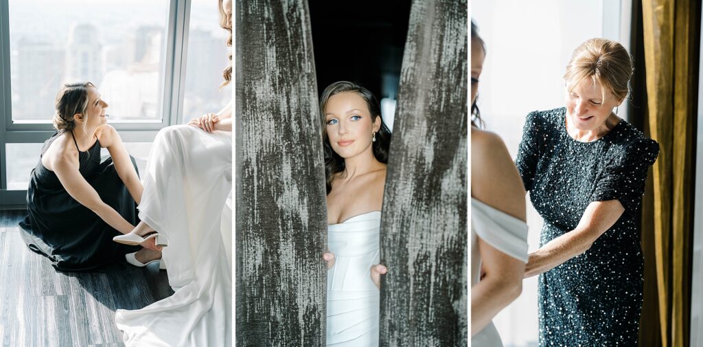 Bride Getting Ready Portraits at the W Hotel Philadelphia