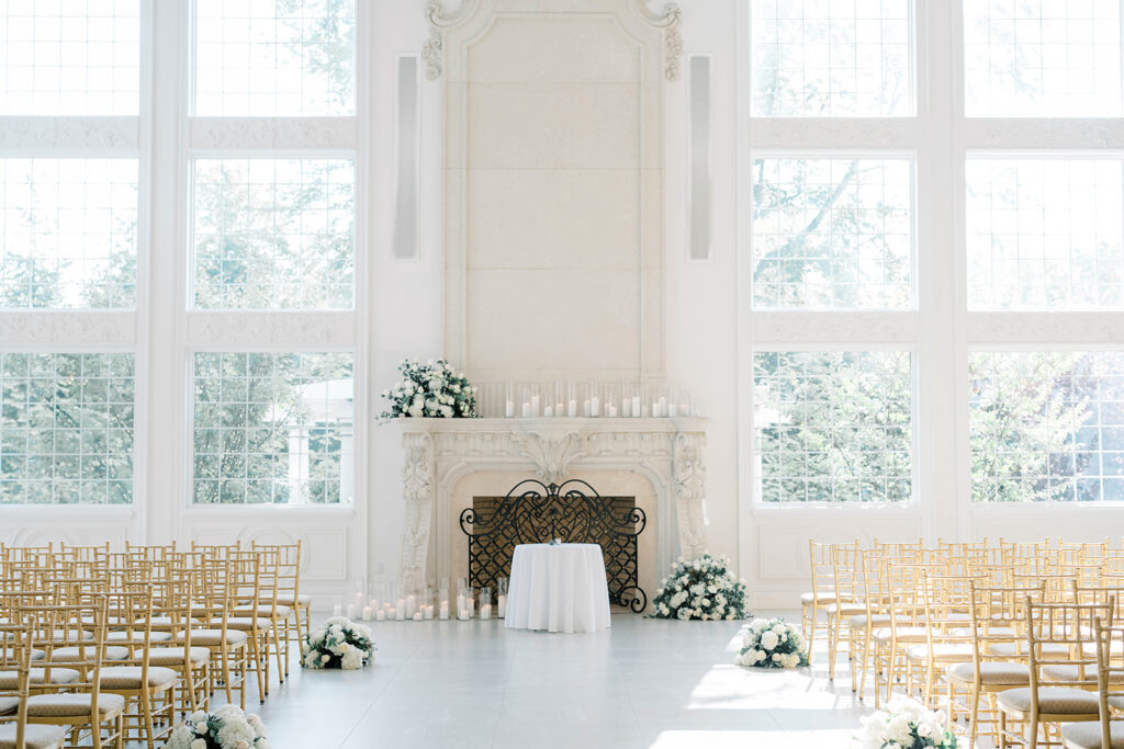 New Jersey estate wedding venues — Florentine Gardens garden ceremony, River Vale NJ