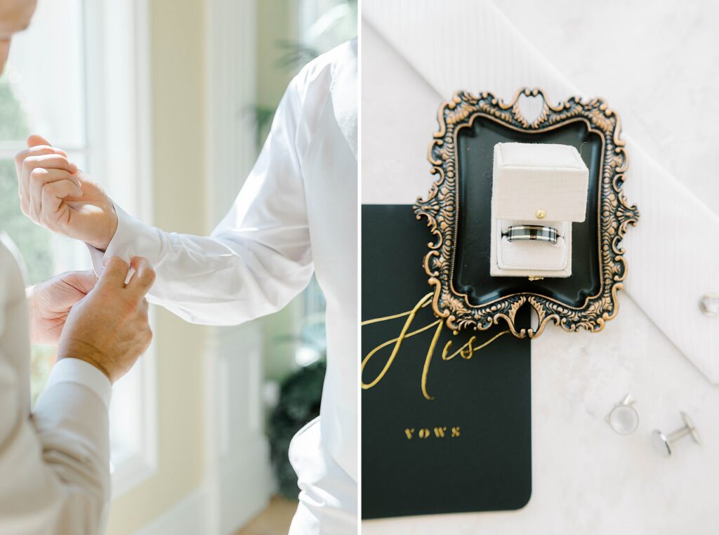 Groom Michael getting ready at The Ashford Estate New Jersey
