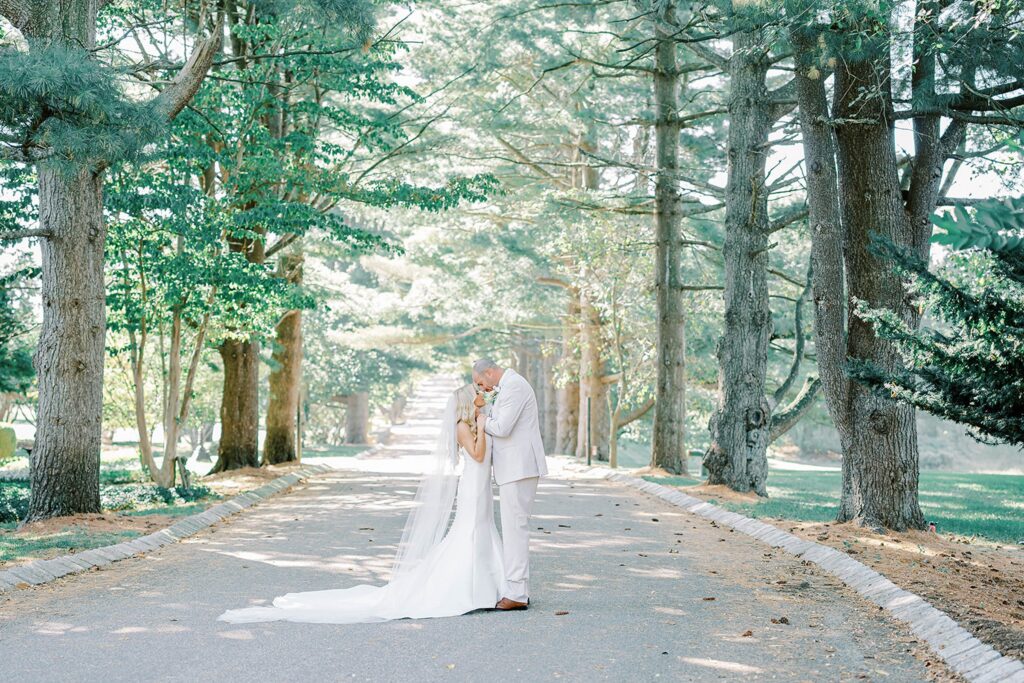 Romantic couples portraits on Ashford Estate grounds in Allentown New Jersey