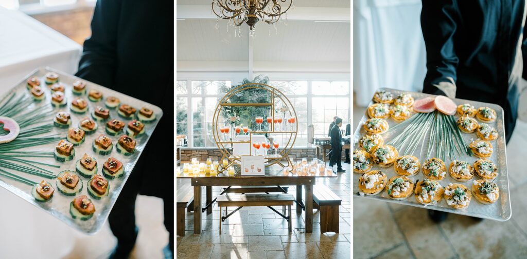 cocktail hour food at The Ashford Estate