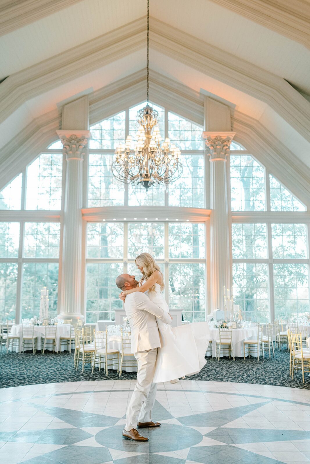 First look at the wedding reception 