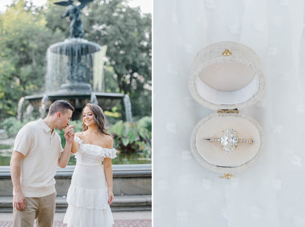 Bethesda Terrace engagement photography New York City summer